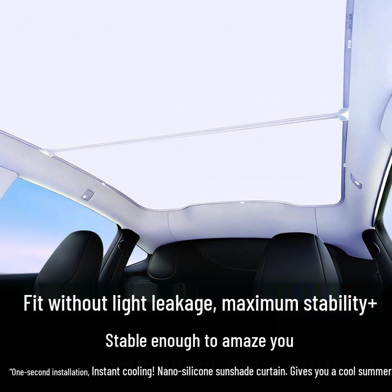 Tesla Model Y/3 Sunroof Sunshade: Upgraded Graphene Skylight for Sun Protection and Heat Insulation