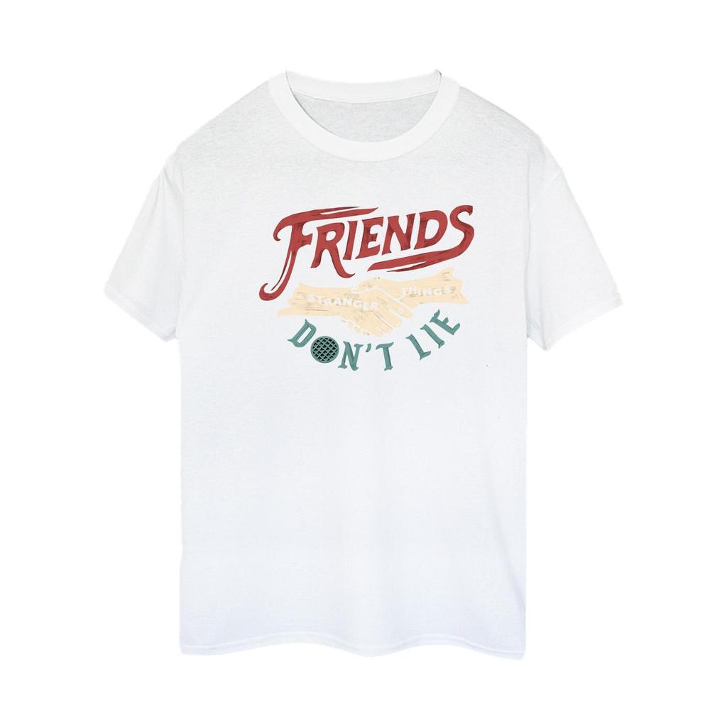 Netflix Womens/Ladies Stranger Things Friends Don´t Lie Hands Cotton Boyfriend T-Shirt