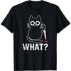 YYUUYUU Quoi_ - T-shirt Graphique Drôle Chat avec Couteau