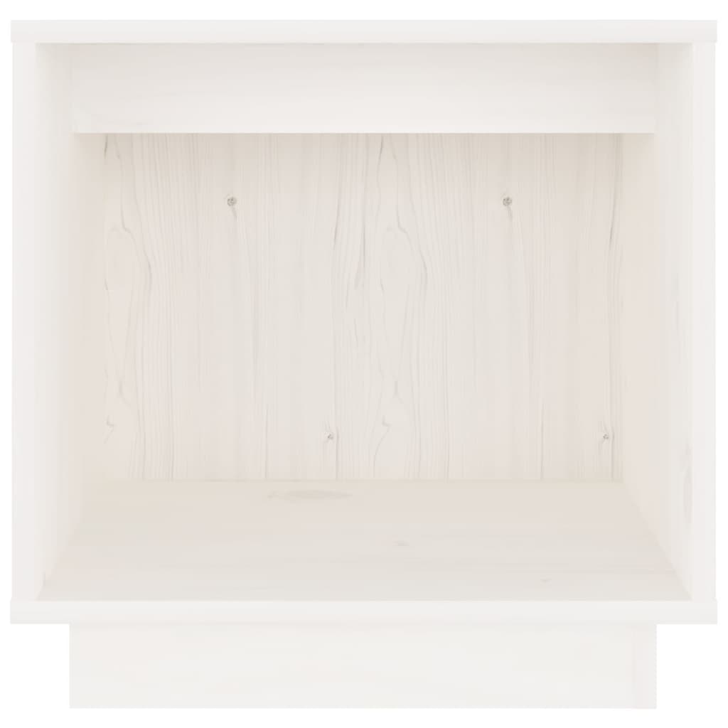 Vidaxl Szafka Nocna, Biała, 40X30X40 Cm, Lite Drewno Sosnowe
