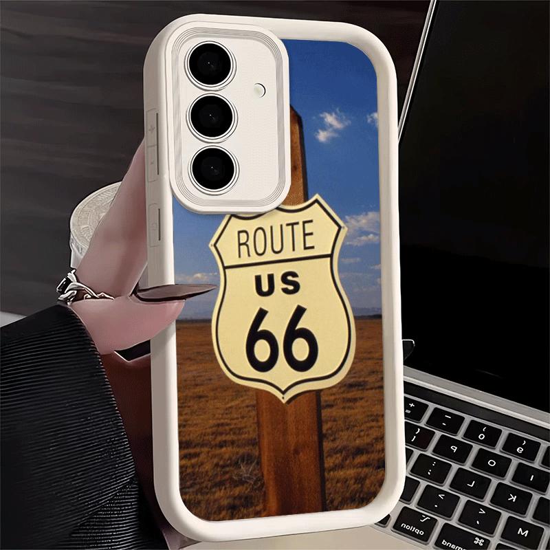 Handyhülle für Samsung Galaxy S26 S25 Ultra S24 FE America Route 66 Schale S23 Plus S22 + S21 S20 5G Weiches Silikon Funda