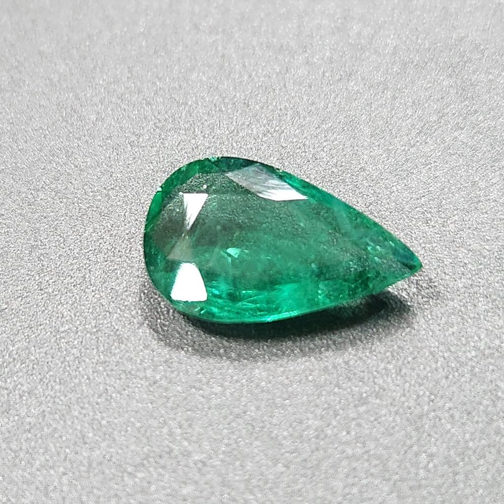 Certified Natural Zambian Green Emerald 4.00 Ct Pear Cut Loose Gemstone