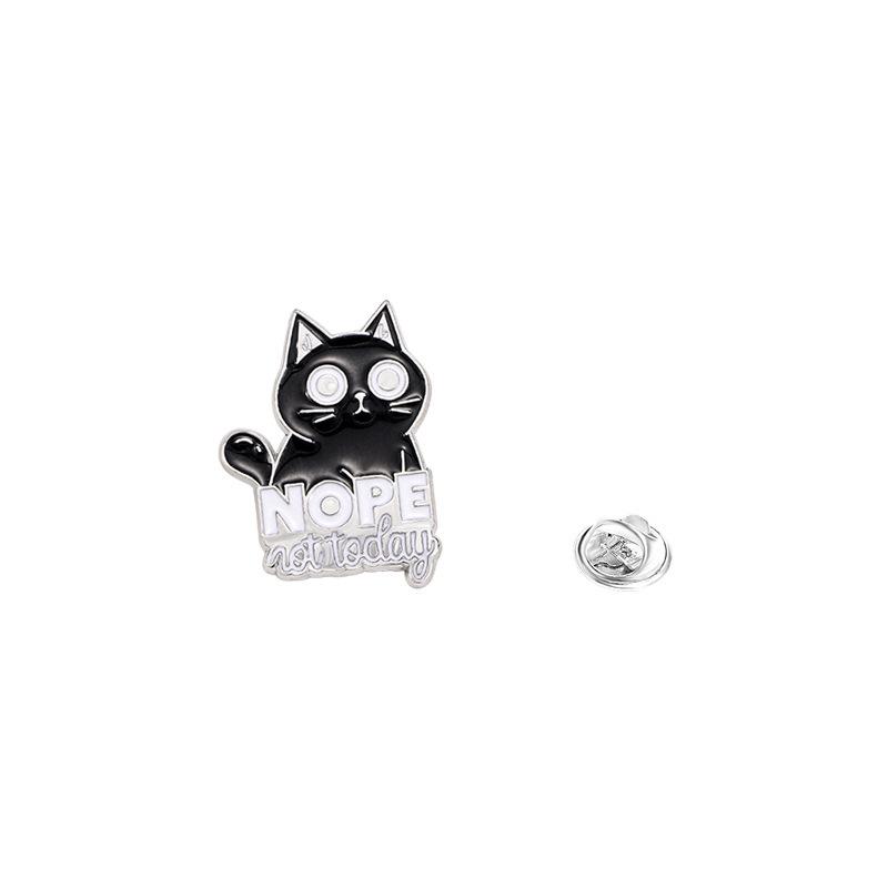 Original Cartoon Katze Metall Brosche Niedliche Tier Serie Schwarze Katze Pistolen Abzeichen Heiß verkaufte Pin Zubehör