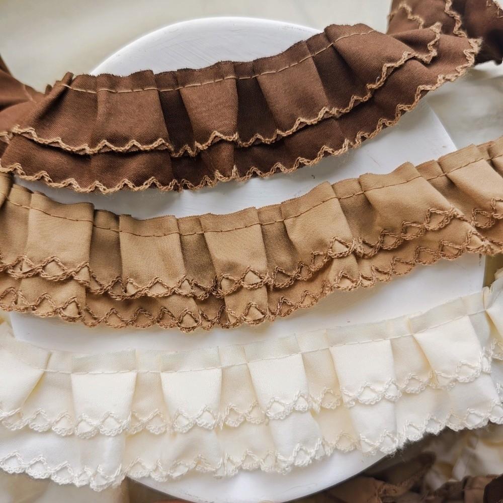 Wide Ruffles Ruffle Lace Trimming Double-layer Ruffle DIY Dress Apparel Pleated Ruffles Cuff Ruffles Sewing Decoration