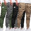 Multi Pockets Training Slacks Deep Crotch Trousers Ankle Tied Mid Waist Men Sweatpants for Jogging
