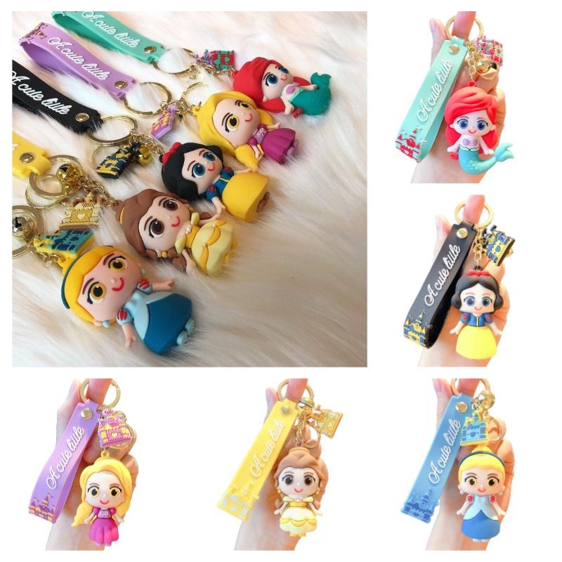 Cute Cartoon Castle Princess Keychain Pvc Action Figure Car Bag Pendant Wholesale Jg-y053