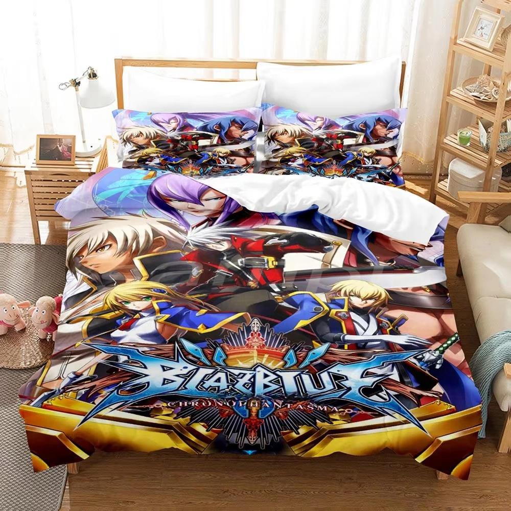 New Personality 3D Printed Anime Blazblue Bedding Set Cartoons three-piece set Adult Kid Bedroom Duvet cover Sets Home Textiles