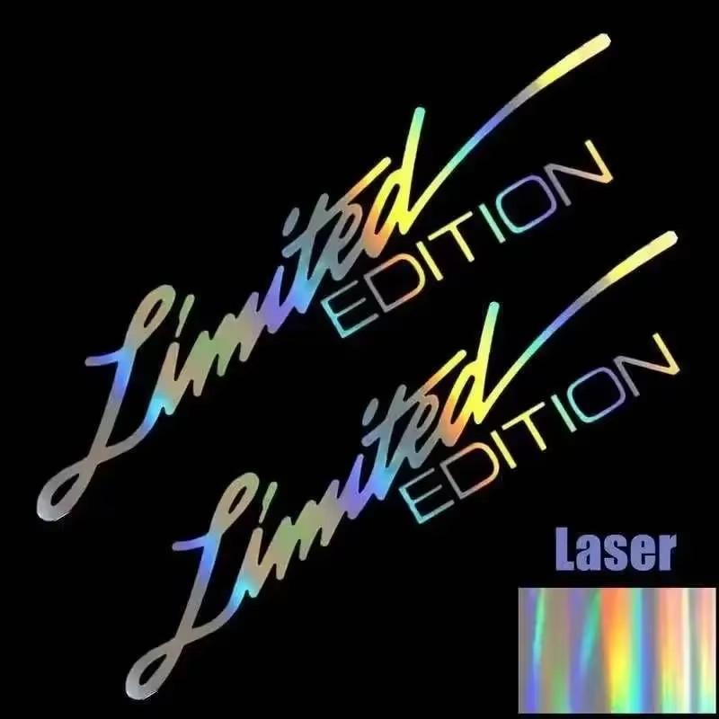 Креативные автомобильные наклейки Английская наклейка LIMITED EDITION Мода Украшение стекла кузова автомобиля Светоотражающая лазерная наклейка 16*4см
