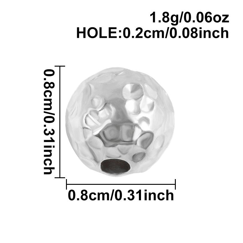 6pcs Round Tube Cylinder Fashion Spacer Bead Stainless Steel Loose Beads For Jewelry Making Supplies DIY Bracelets Anklets Bulk