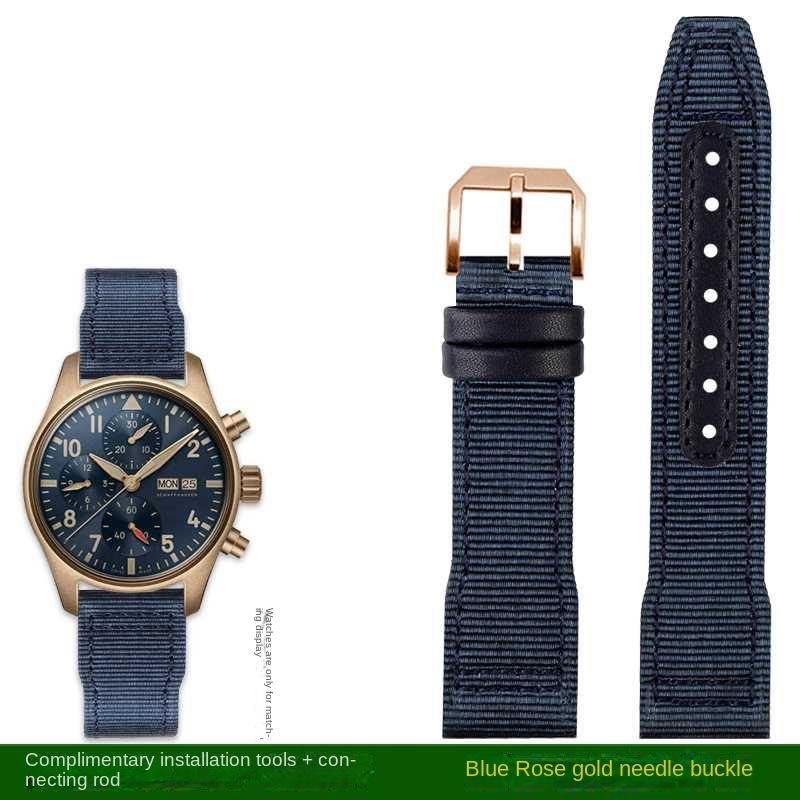 Bracelet de montre en nylon 20 mm 21 mm 22 mm pour IWC Universal Pilot Mark 18 Spitfire Fighter Série Portugal Bracelet de montre en toile