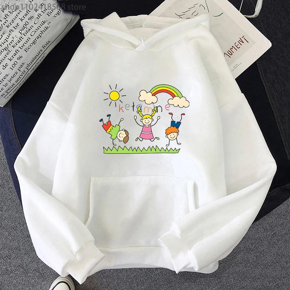 KETAMIN Hoodies Pferd Y2k Grafik Sweatshirt Übergroße Streetwear für Damen/Herren Kleidung Harajuku Retro Kleidung