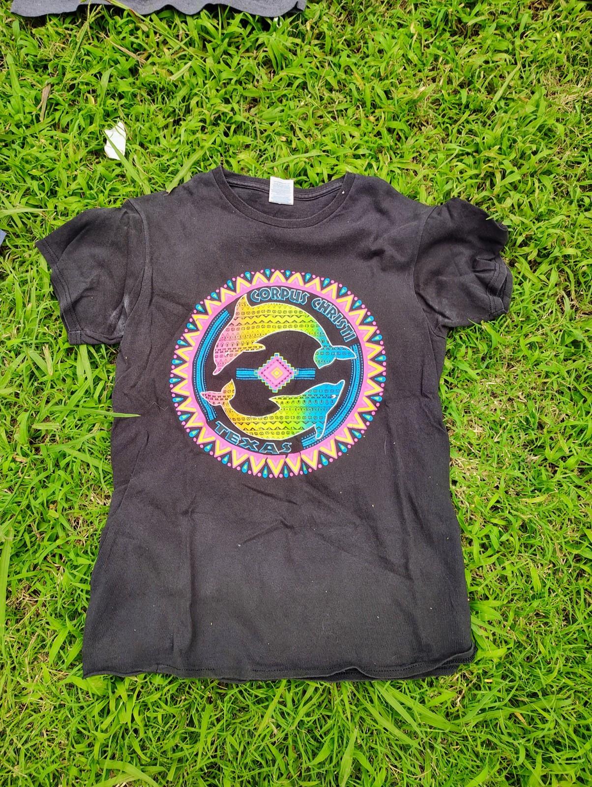 Corpus Christi Texas T Shirt Mens Sm Black Y2K Sea Dolphins Aztec Western Travel XXXL