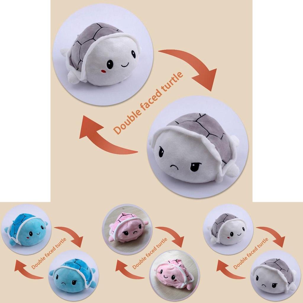 Adorable Flip Turtle Plush Toy With Reversible Double-sided Design For Kids
