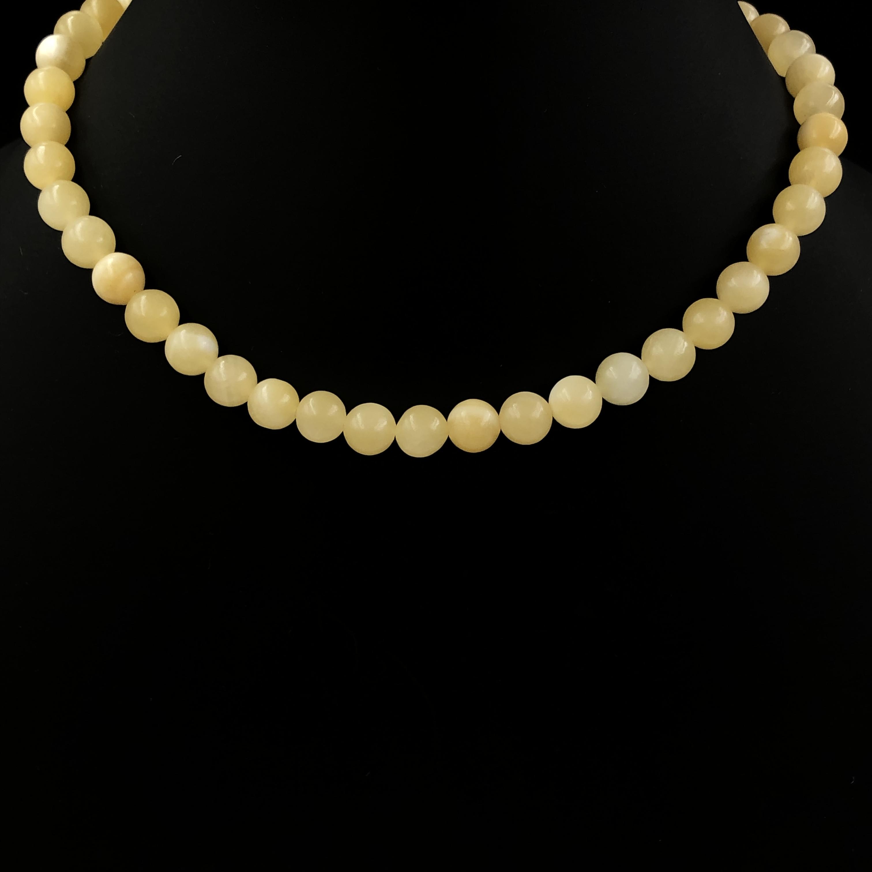 8 мм Натуральный Желтый Кальцит Камень Круглые Бусины Женский Чокер Ручной Работы Бусины Ожерелье 17-20 Для Жены 8BN-69