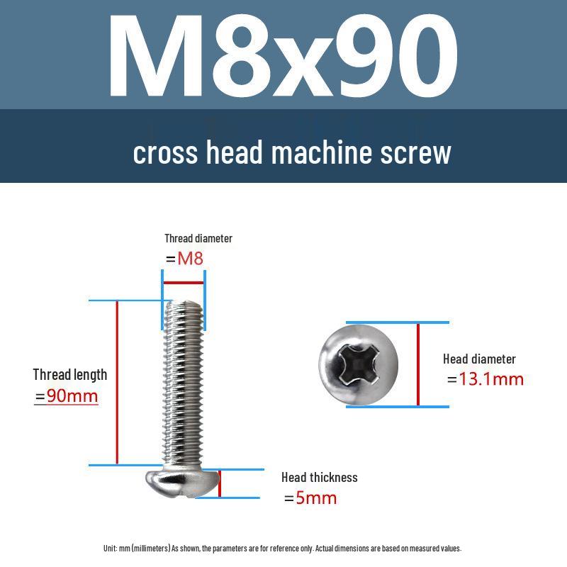 Yigu Direct 304 Edelstahl Kreuzschlitz Senkkopfschrauben M6-M10 Maschinengewinde