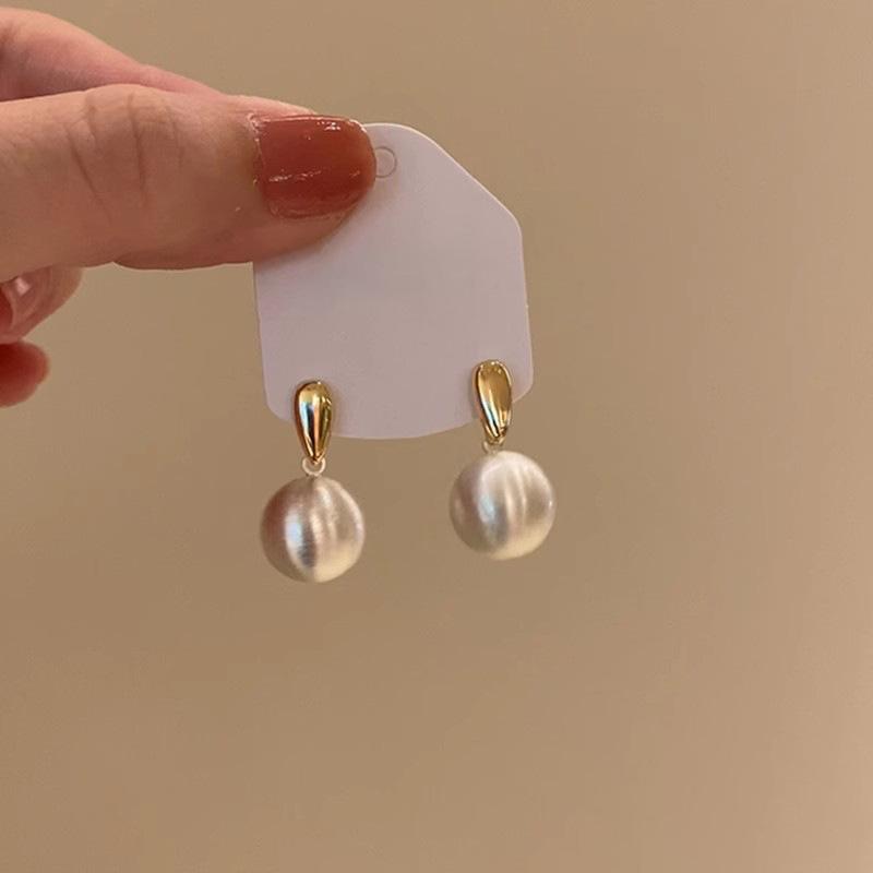 S silver needle zircon pearl earrings women's niche butterfly stud earrings versatile temperament earrings