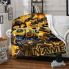 Customizable Bumblebee2 Throw Blanket – Personalized Name, All-Season Cozy Snug Blanket, Machine Washable, Personalized Blanket