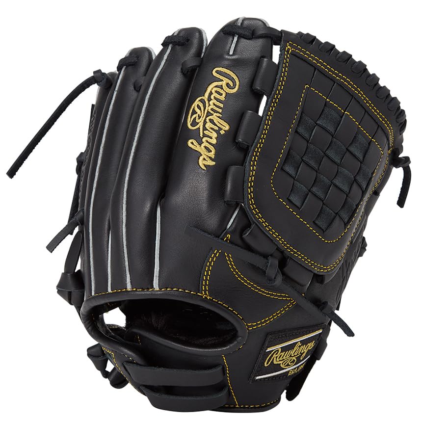 Rawlings HYPER TECH R9 SERIES Baseball Throw Glove, Junior/Jr., Kids, All-Around, Black, Medium, Left-Handed