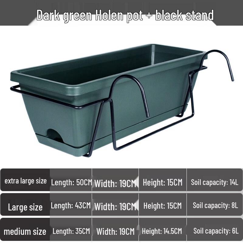 KEYSHEEL Rectangular Plastic Hanging Planter with Tray