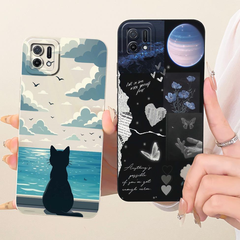 For Oppo A16k CPH2349 Casing For Oppo A16e CPH2421 Cover Fashion Cartoon Cute Funny Painted Silicone Phone Case