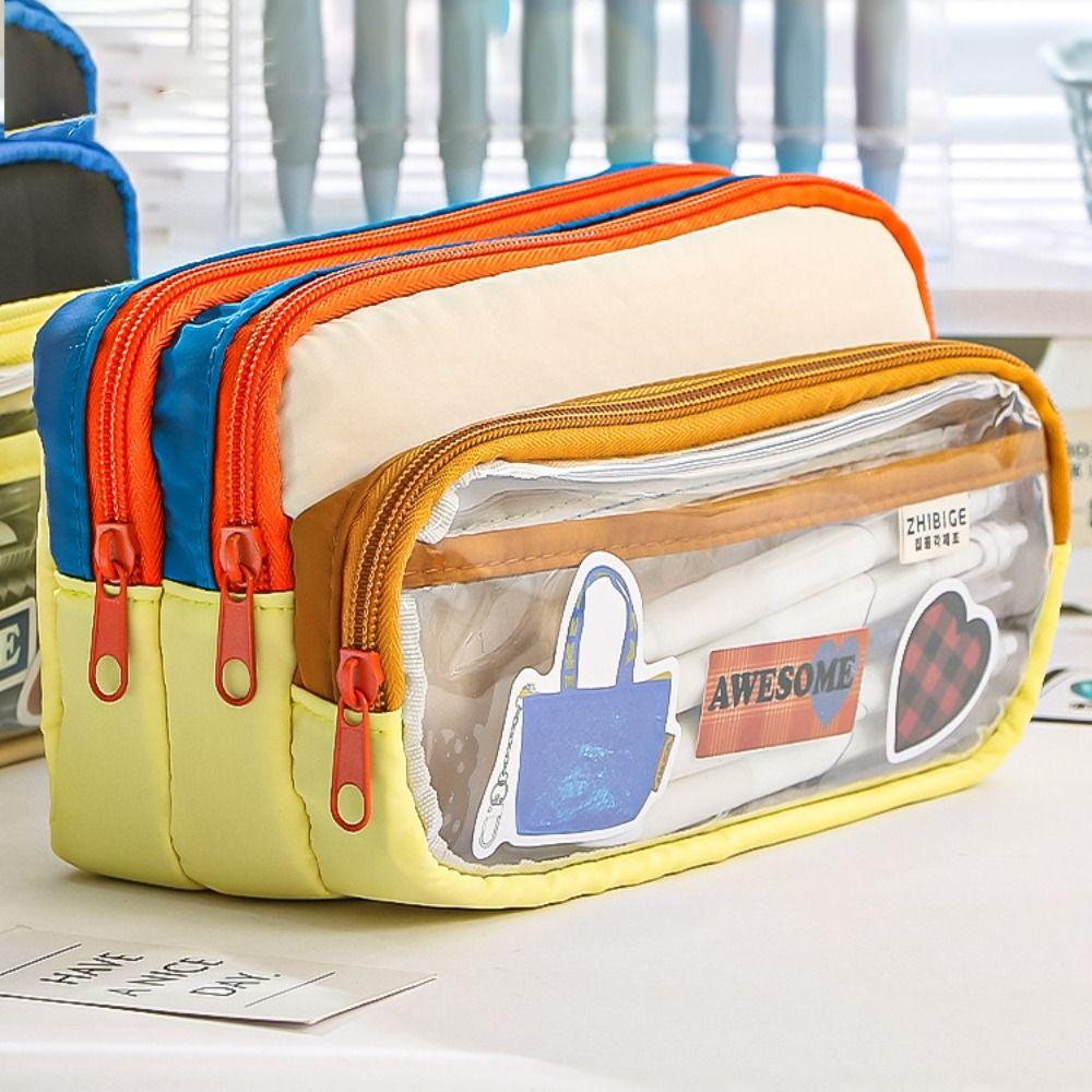 Large Capacity Pencil Storage Bag Multi Layer Stationery Bag DIY Pencil Pouch  Kids