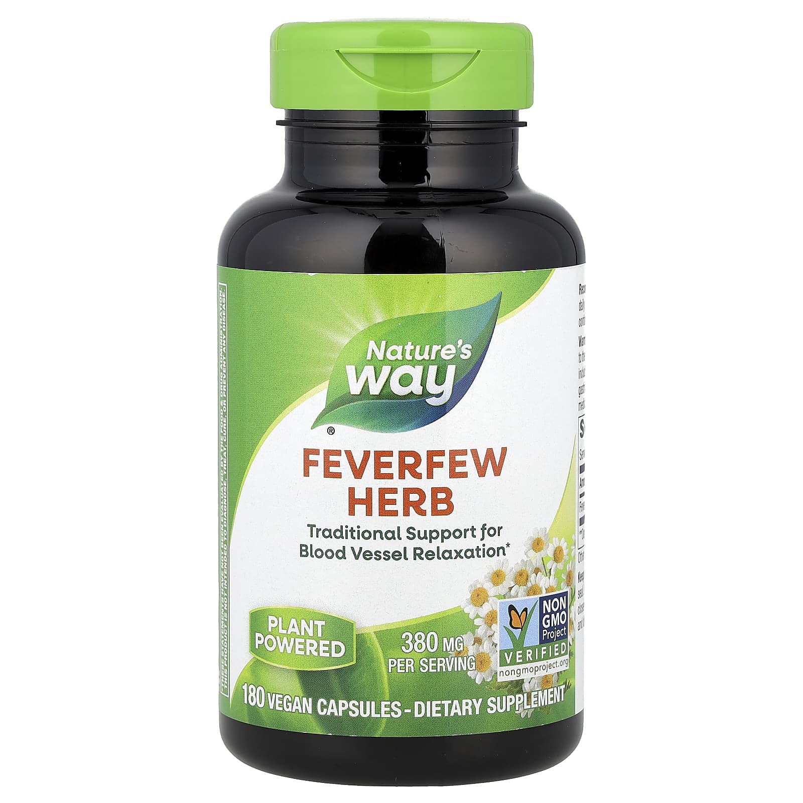 

Nature S Way, Feverfew Herb, 380Mg, 180 Veggie Caps