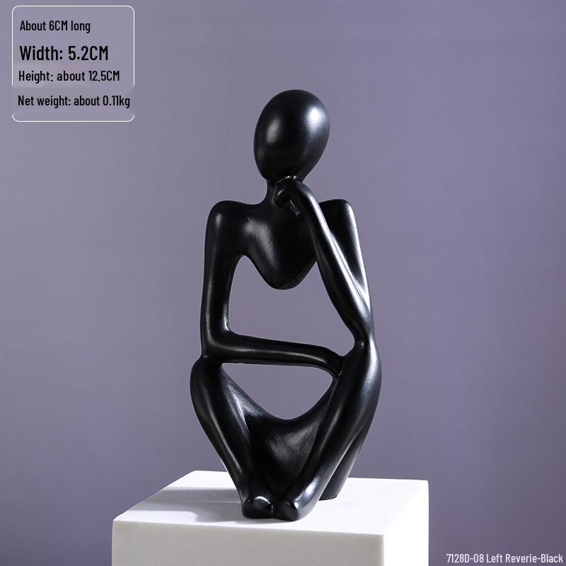 

Миниатюрная смоляная фигурка «Мыслитель» для скандинавского офиса или декора книжной полки as the picture shows