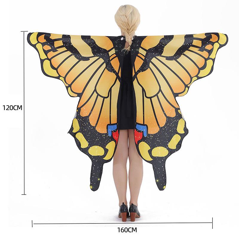 Butterfly Cloak Gradient Halloween Dance Shawl Wings