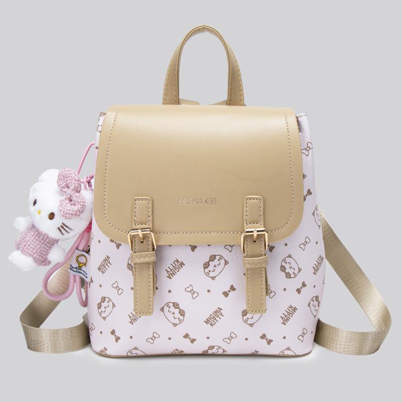New cartoon backpack women's trend fashion travel bag new retro printing student bag fashion