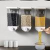 Wall-mounted Multi-grain Dispenser: Food-grade Transparent Plastic, Press-to-dispense Sealed Storage Jar