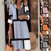 Fashion Summer Spring Long Sleeve POLO Neck Casual Dresses