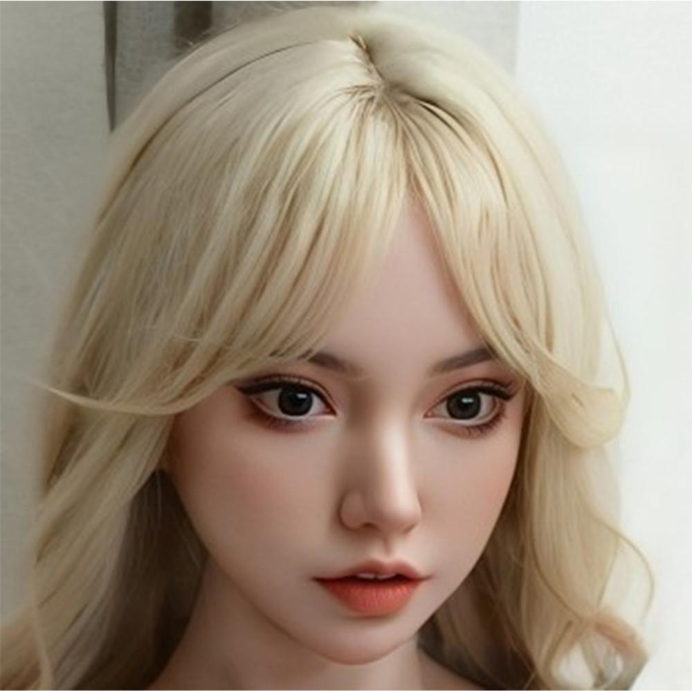 Hode med realistisk oral funksjon 100% silikon Kompatibelt med 130-180cm sexdukker M16 gjengegrensesnitt Parykk & Implant hårvalg 3kg