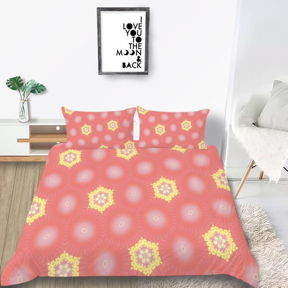 3D Jacquard Bedding Down Quilt Cover Pillowcase 2 or 3 Pieces of Datura Printed Microfiber Fabric Single Bed Double Bed Washable Ultra-soft Bedding