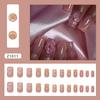 24 Stück Farbverlauf Französische Press-On-Nägel Mit 3D-Wasserwellen-Schnitzerei Blumen-Dekor Abnehmbare Blush-Rosa Falsche Nägel