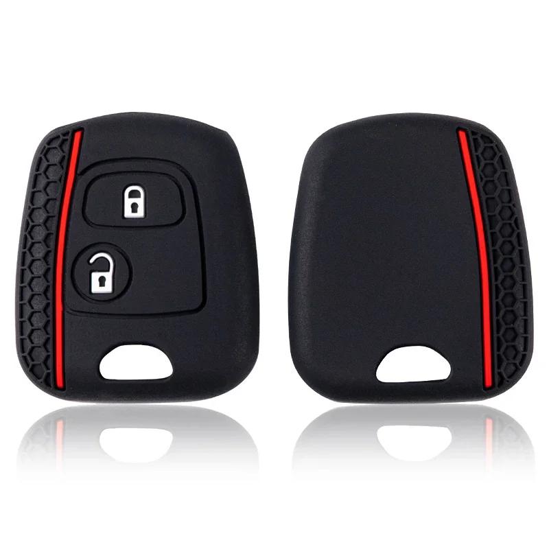 Remote Key Cover Case Silicone Skin For Citroen C1 C2 C3 C4 Xsara Picasso Key Cap Peugeot 107 206 207 306 307 407 Toyota Aygo