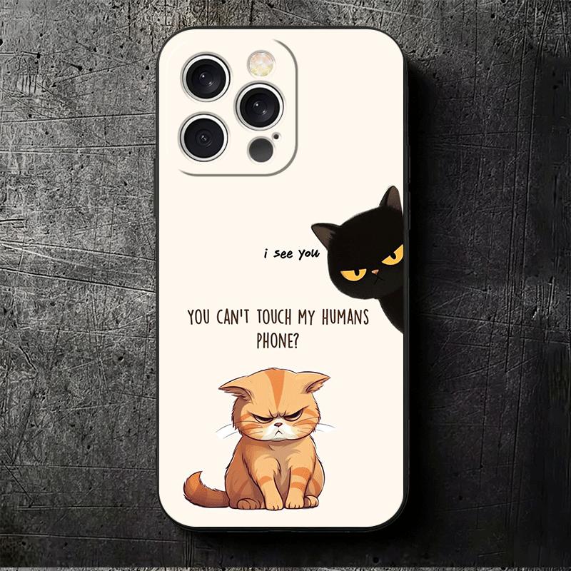 Funny Dont Touch My CallPhone Soft Phone Case for iPhone 16 16E 17 Air 15 Pro Max 14 Plus 13 Mini 11 12 7 Black Cover Back Shell