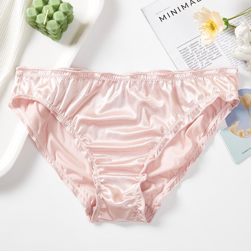 Women's Plus Size Seamless Satin Briefs - Soft, Comfortable, Mid-Low Waist, with Cotton Crotch