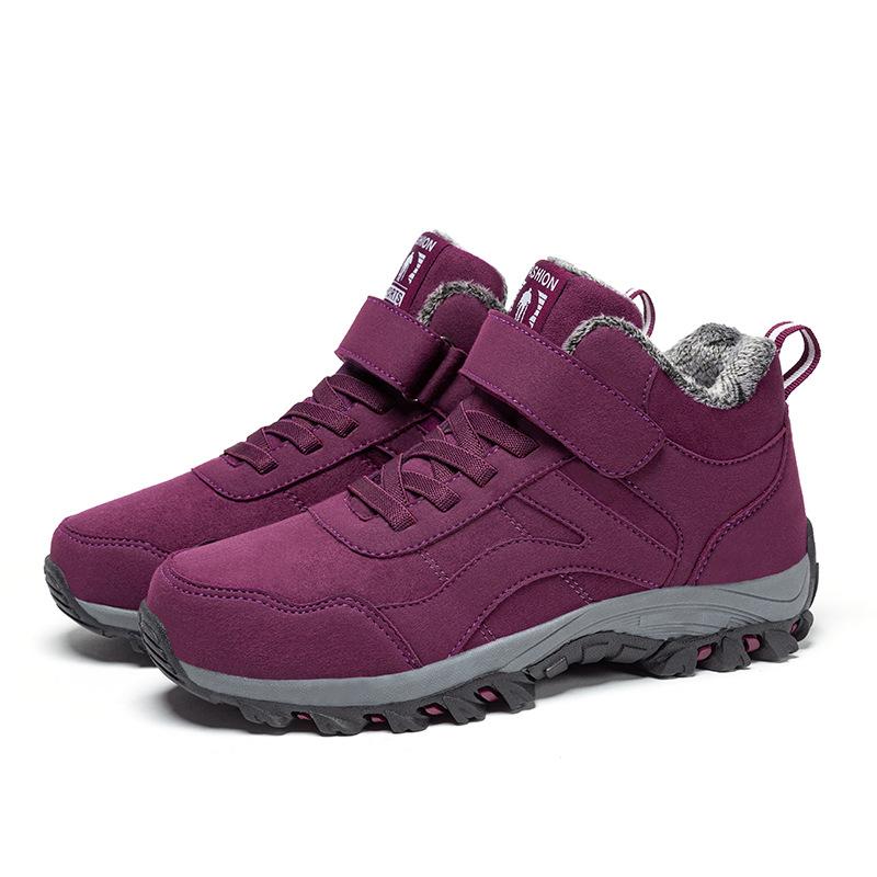 Autumn and winter new snow boots men and women middle-aged and elderly walking shoes high-top velvet cotton shoes couple cotton shoes
