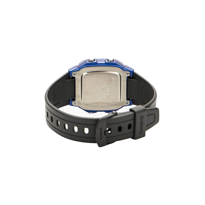 Casio YOUTH Series - Silicone Small Square 100 Meters Waterproof Quartz Movement Resin Strap Japanese and Korean Watch Men's Watch Blue W-800HM-2A