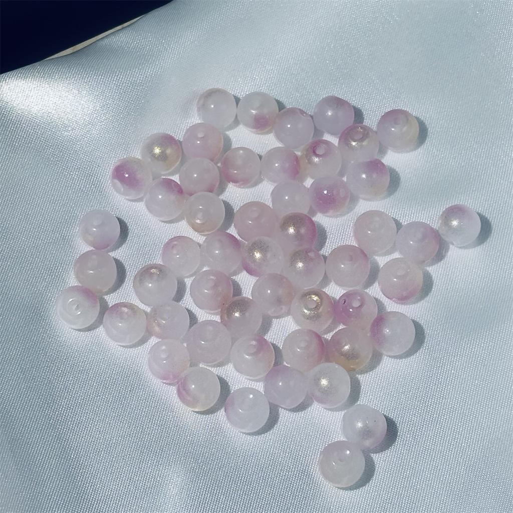 50pcs 8mm Glass Crack Imitation Jade Color Series Round Beads DIY Handmade Necklace Bracelet Loose Beads Jewelry Accessories