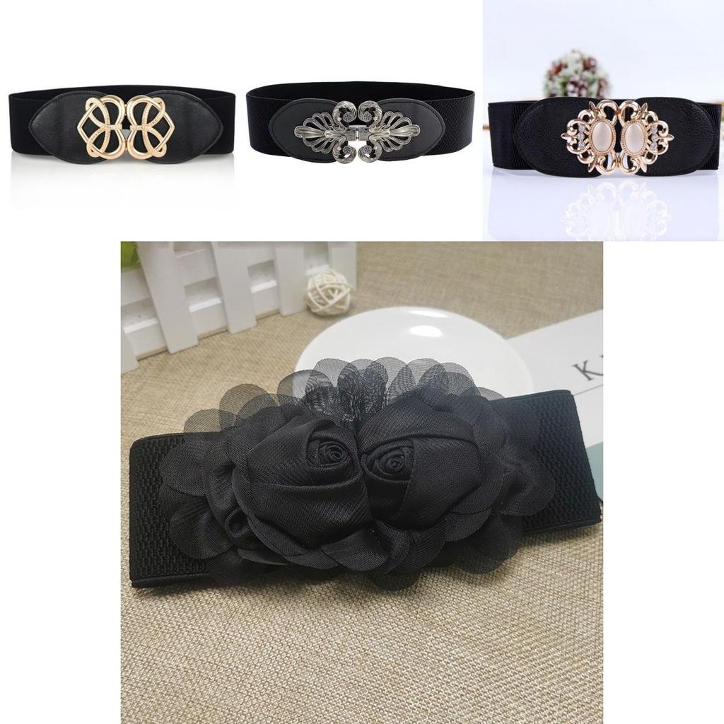 Unique Black Wide Waist Cincher For Women With Trendy Styles And Elegant Rhinestone Embellishments