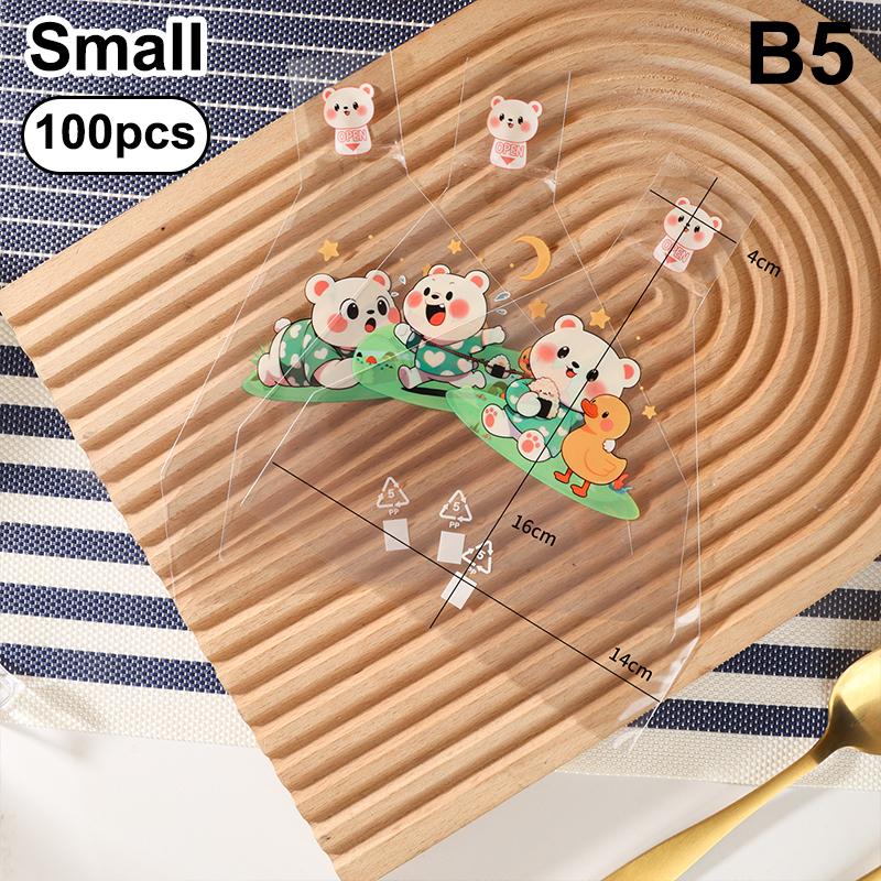 100Pcs Cute Cartoon Triangle Rice Ball Packing Bag Seaweed Sushi Mould Bag Sushi Bento Accessories Seaweed Rice Ball Sushi Bag