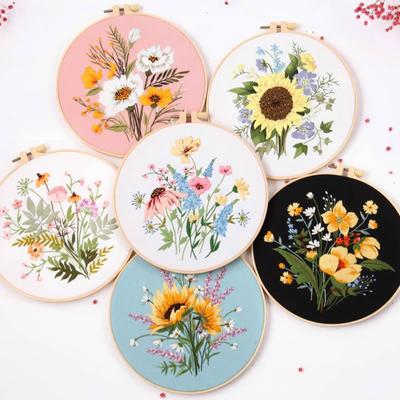 Ornament Needle Thread DIY Crafts Cross Stitch Kit Flower Embroidery Embroidery Hoop Needle Punch