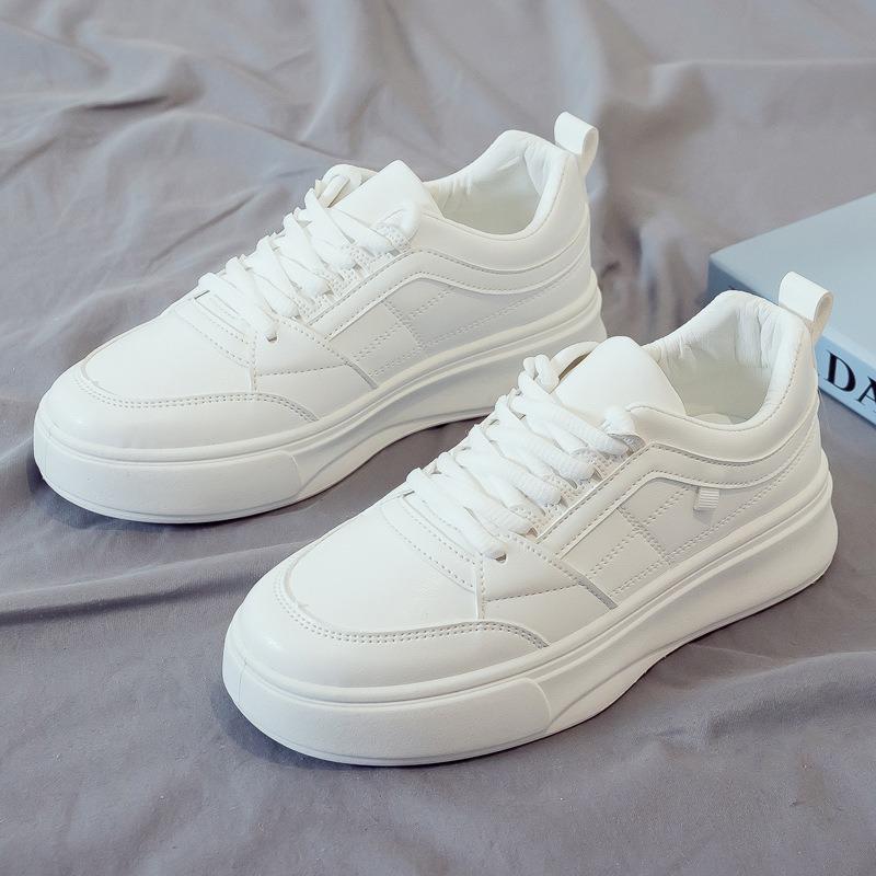 Outdoor Women Walking Shoes Skateboarding Shoes Women Sneakers Pu Leather Lace-Up Breathable Jogging Casual Sneakers De Mujer