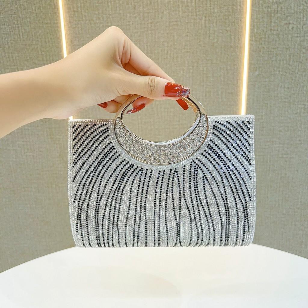 Fashion Evening Bag With Sparkling Rhinestones For Wedding And Party Occasions