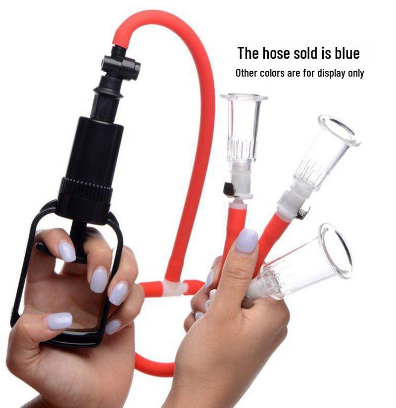 Vacuum Breast Suction Device: Detachable Hand-Pulled Nipple Corrector & Masturbator for Males, Double Tube Model