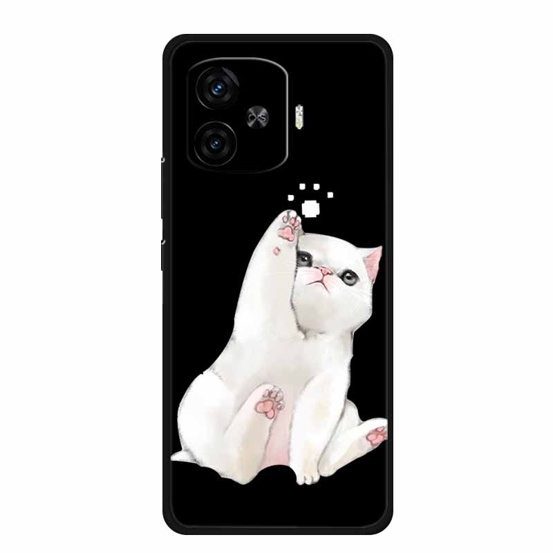 Black Silicone Case For Vivo iQOO Z9 Turbo Plus Case Z 9 Turbo Coque Soft Back Cover For Vivo iQOO Z9 Turbo Phone Case Cartoon