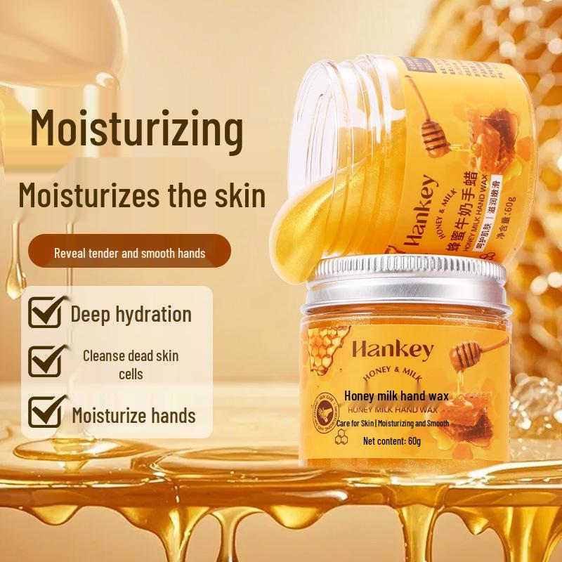 Golden Honey Milk Hydrating Peel-off Hand Mask - Moisturizes and Softens Cuticles for Tender Skin.