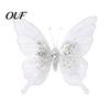 Three Dimensional Butterfly Tree Ornaments Velvet Christmas Ornaments, Artificial Glitter Sequins Xmas Decorative Butterflies for Trees Decoration