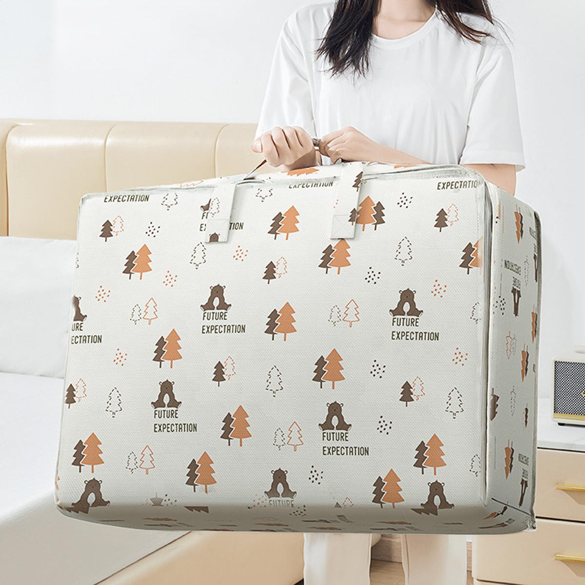 

1PC Quilt Storage Bag Moving Clothing Storage Bag Large Capacity Cartoon Pattern Storage Pouch 2025 New M